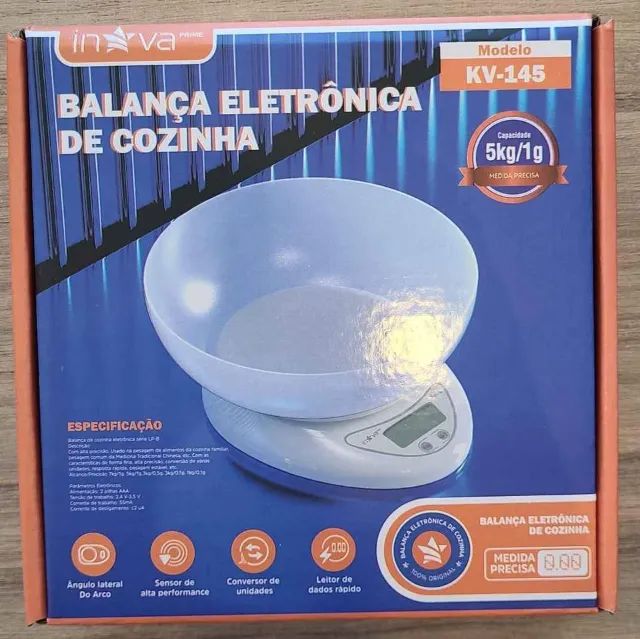 Balança eletrônica inova com bacia removível kv145- Loja Mega Tudo