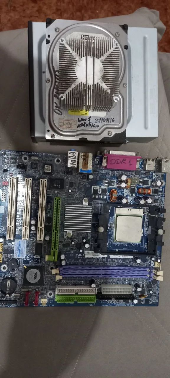 Placa mãe GA-K8VM800M/hd/processaro/gravador de DVD LG