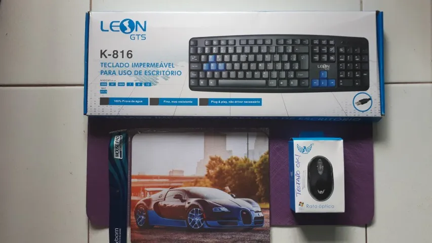 Teclado+Mouse+Mouse Pad * *Novos* 03X S/Juros PIX 84,99.