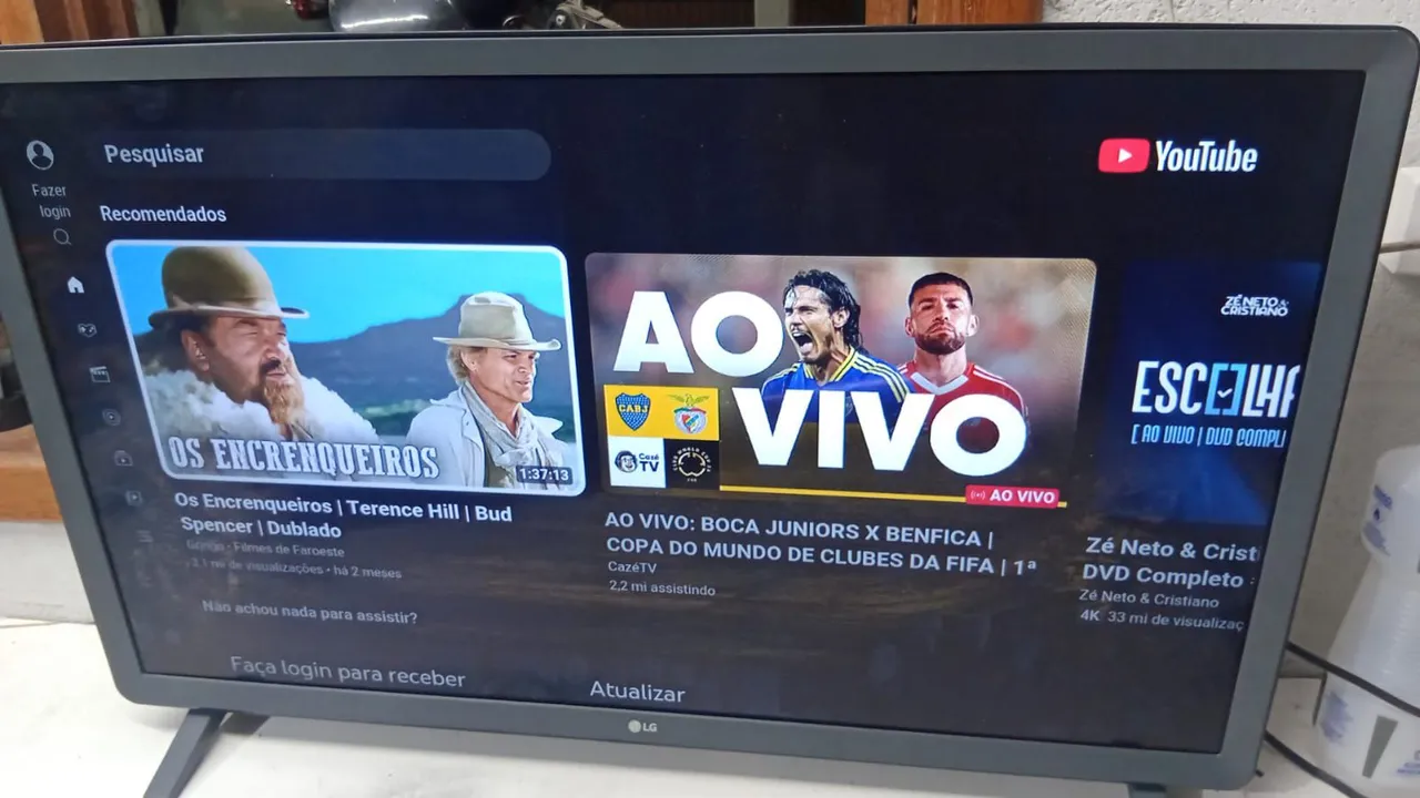 TV LG com acesso ao YouTube