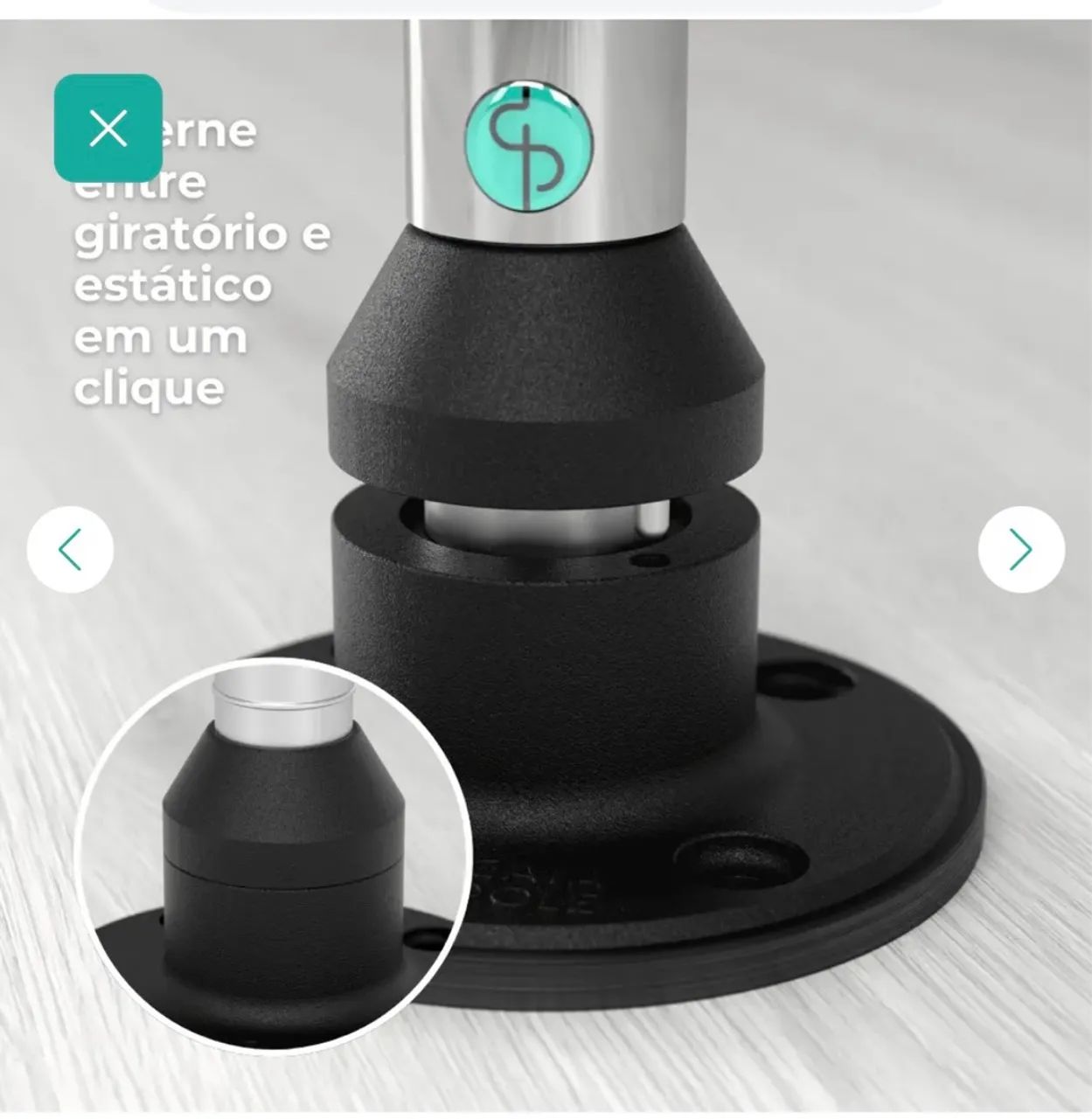 BARRA DE POLE DANCE GAIA POLE / HEPOLY - QUICK LOCK - SOB MEDIDA - USADA POUQUÍSSIMA VEZES - Foto 2