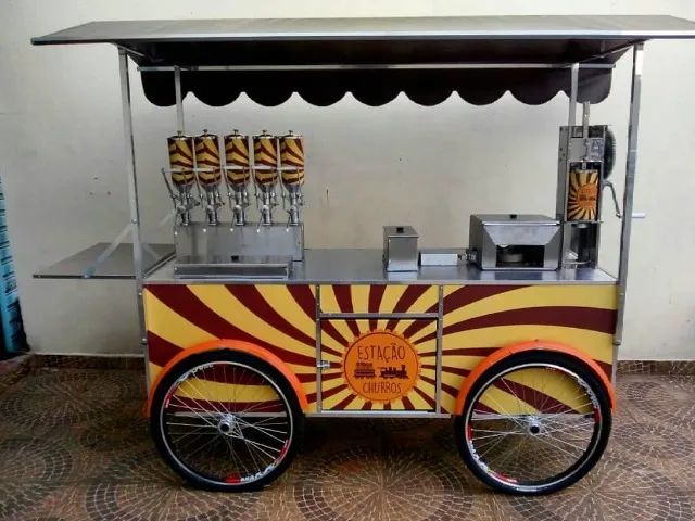 Carrinho de lanches pipoca churrasco agua de coco novo Idealmaq