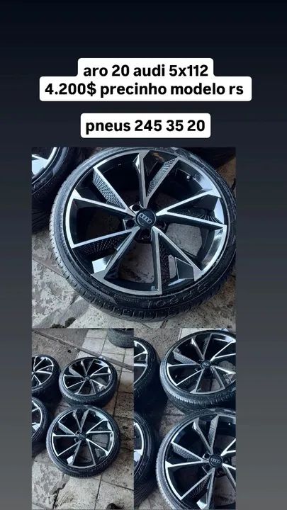 rodas aro 20 5x112 pneus meia vida no precinho - Foto 4
