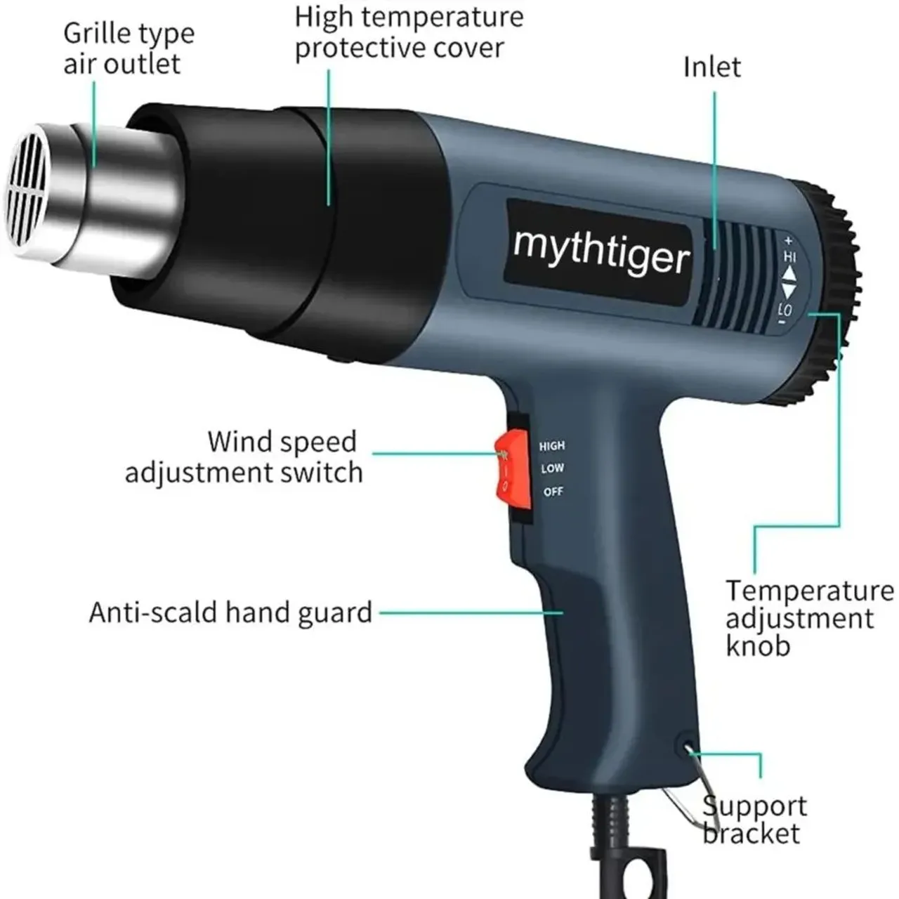 Pistola de Calor para solda - Mythtiger