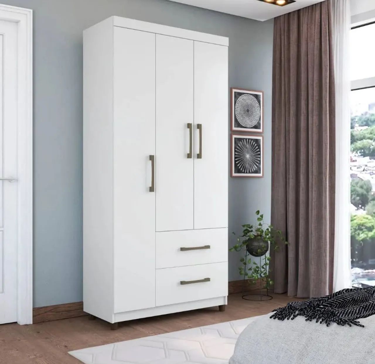 Guarda-Roupa 3 Portas com 2 Gavetas - Foto 3
