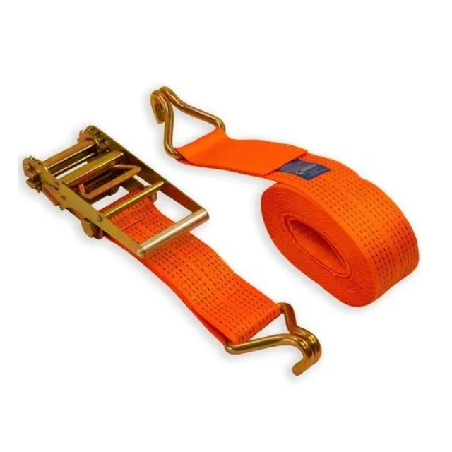 CINTA DE AMARRAÇÃO 1.5T FS 2:1 50MM 9M LARANJA C/CAT E GANCHO "J" - RCAI-2004