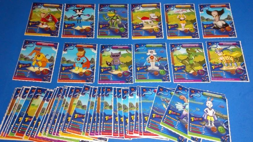 Lote cards brinquedo promocional Trakinas coleção completa trakcards.