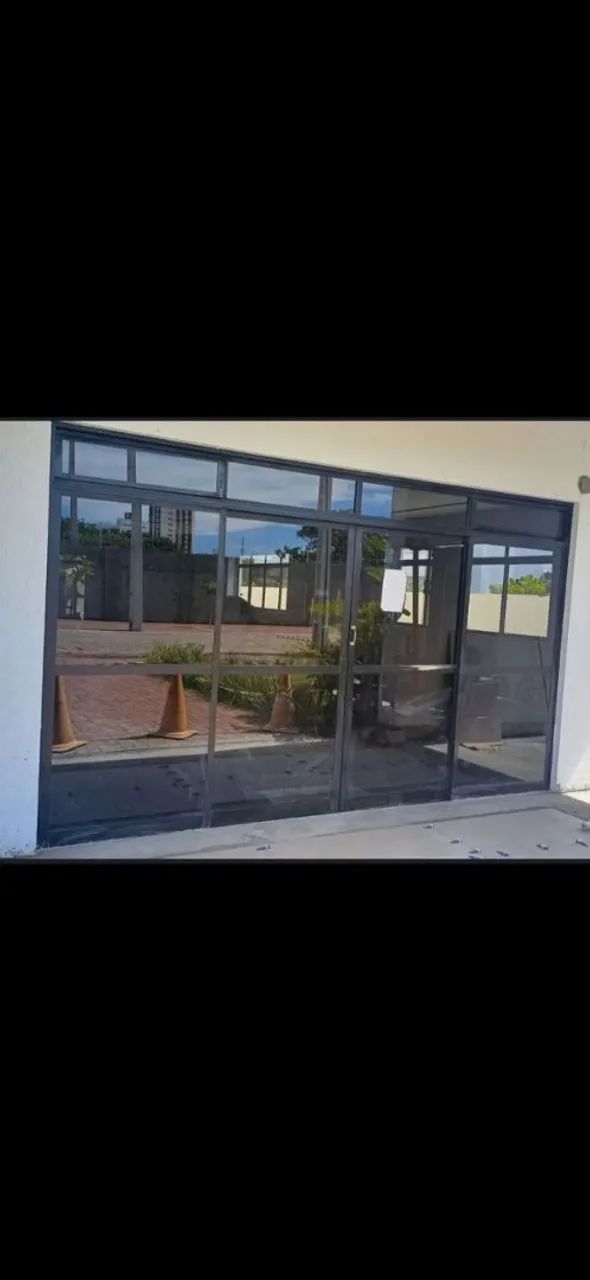 Porta de vidro esquadria em alumínio 