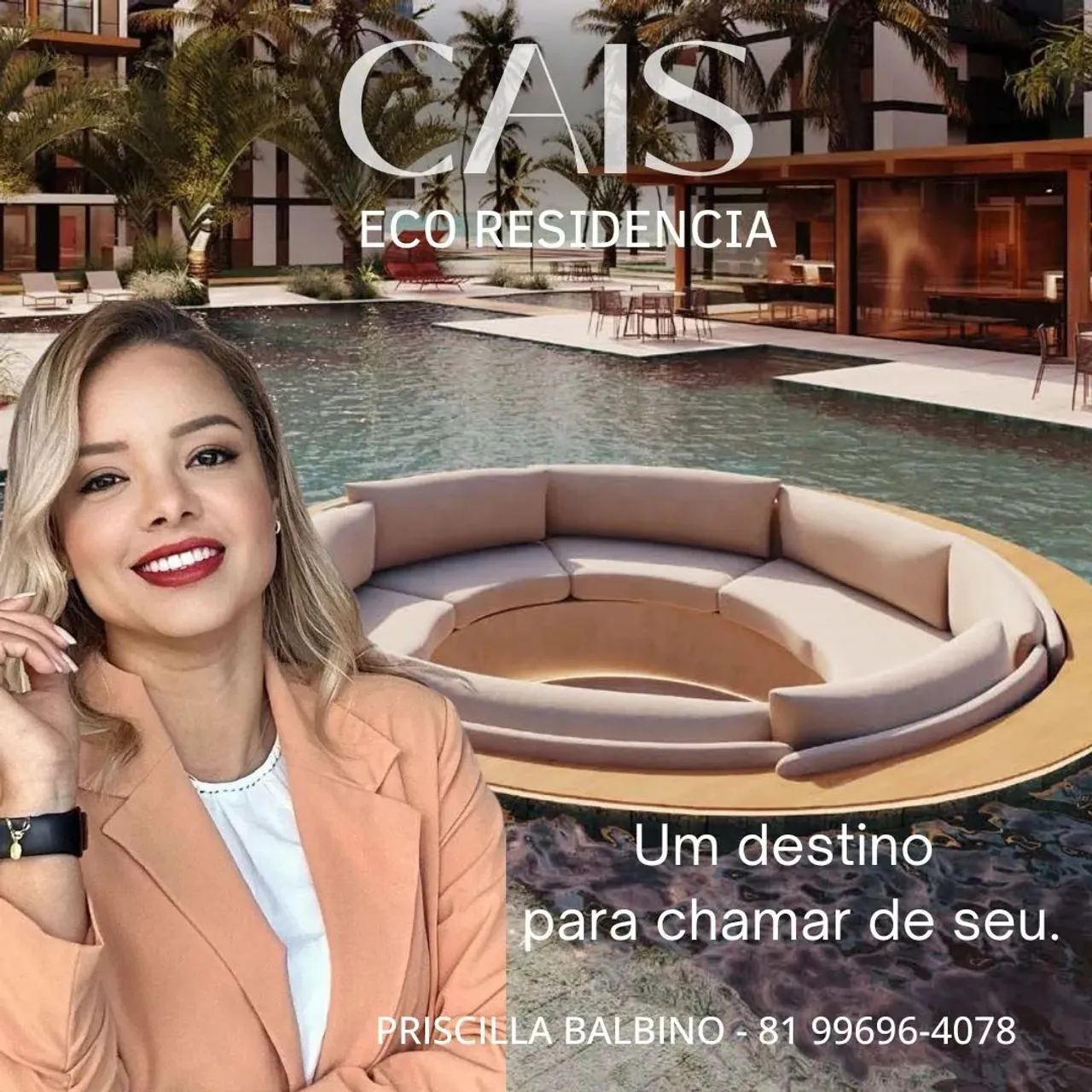FLATS NA PRAIA DE MURO ALTO A BEIRA MAR | CAIS ECO RESIDÊNCIA | 4 SUÍTES | PORTO DE GALINH