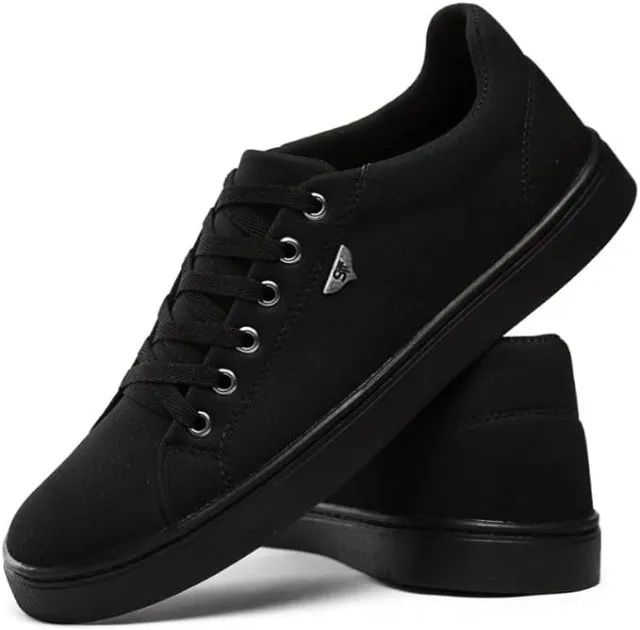 Tênis Casual SapatÃªnis Masculino Preto Tenis Basico Masculino