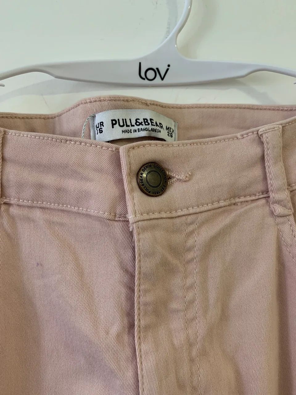 Calça jeans rosa pull and bear - Foto 3