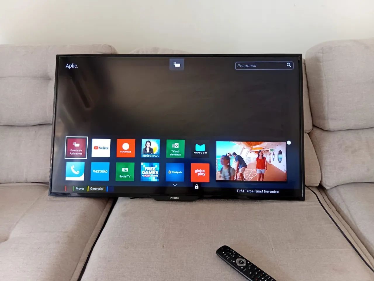 Smart TV Philips 43 polegada pega Wi-Fi YouTube etc - TVs - Conjunto ...