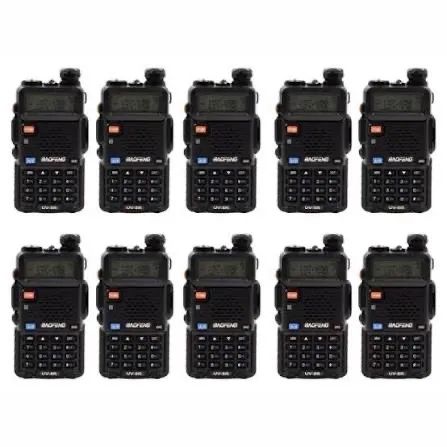 Kit 10 Rádio Comunicador Baofeng Bf-uv-5r Novo Completo 