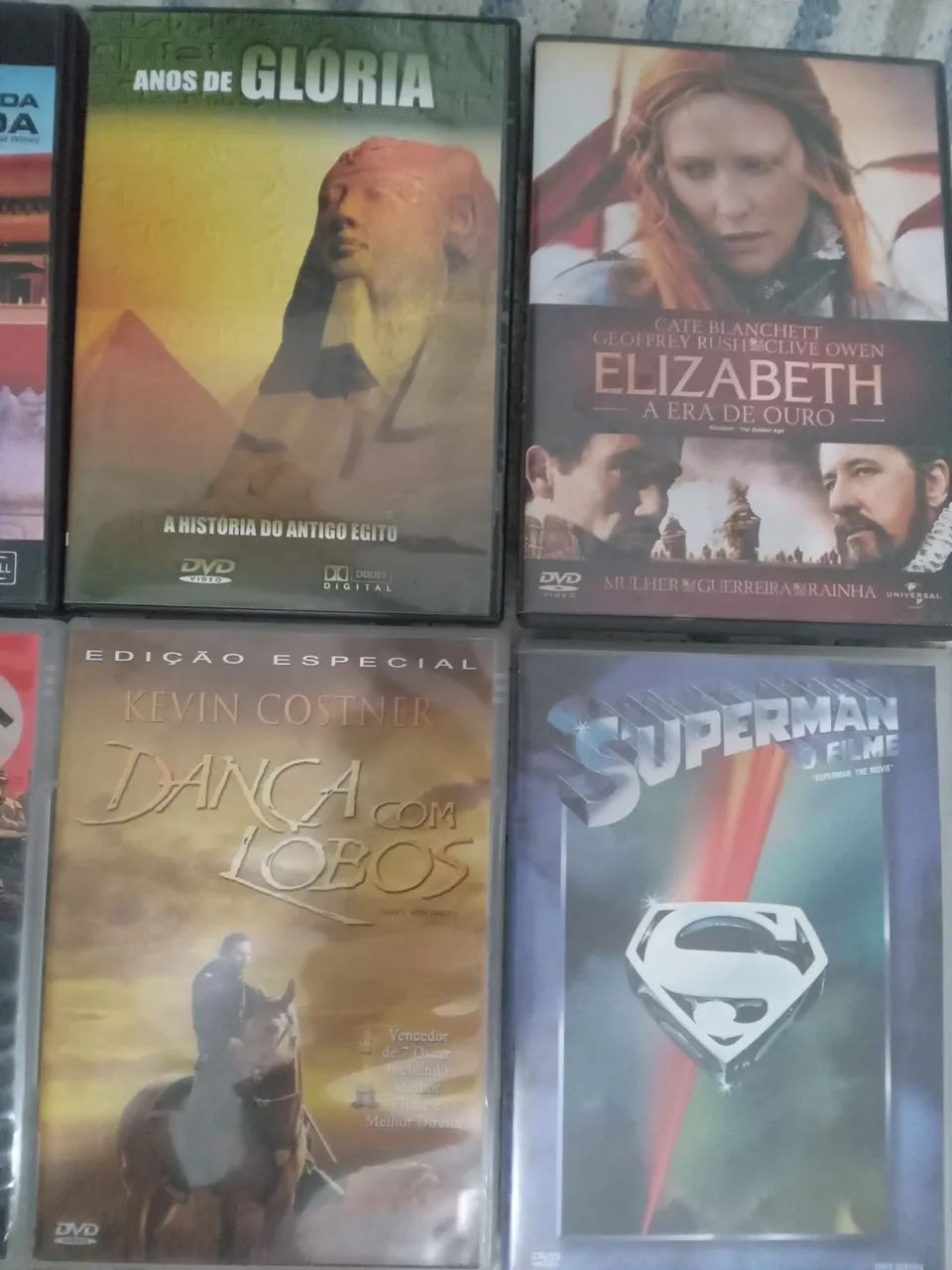 DVDs de filmes e documentários