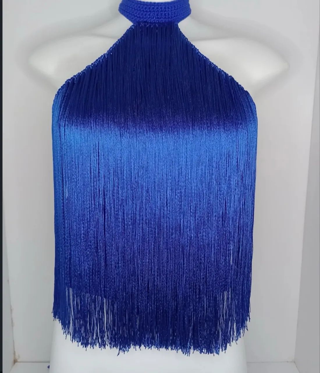 Cropped franjas azul