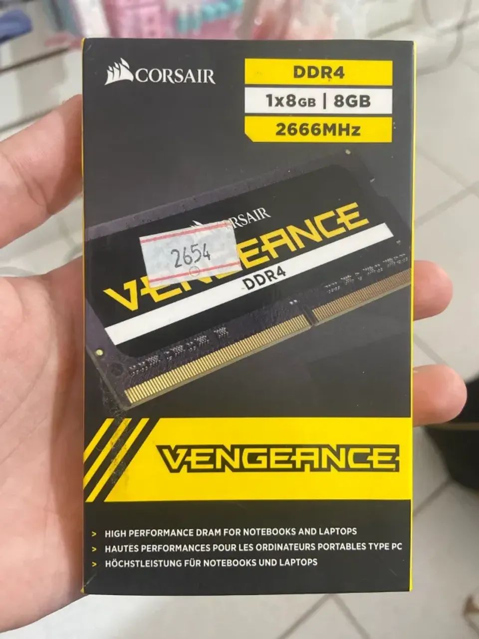 Corsair vengeance memória ddr4 1x8gb 2666MHz para Notebook