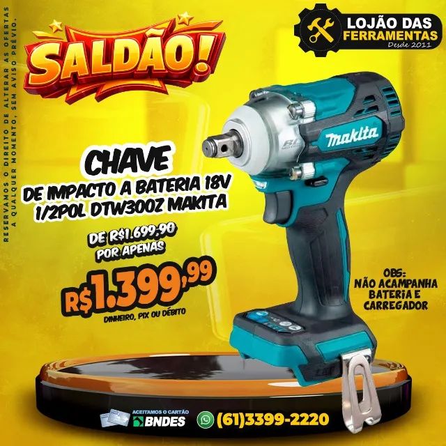 Chave de Impacto a Bateria 18v 1/2Pol DTW300Z Makita