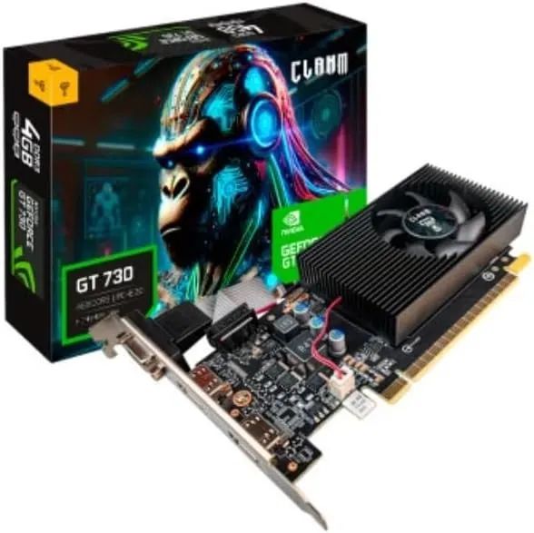 CLANM GPU NVIDIA GeForce GT730-4GB DDR3-128BIT - HDMI/VGA - Placa de Vídeo