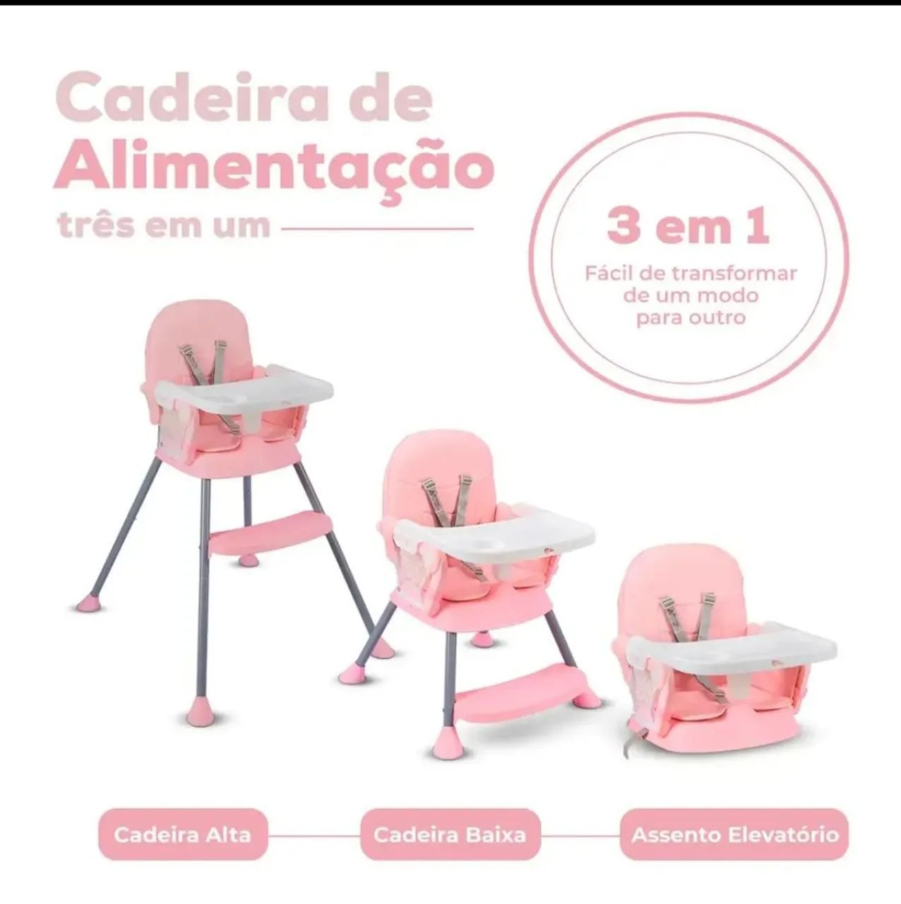 Cadeira alimentação 3 em 1 - Foto 3