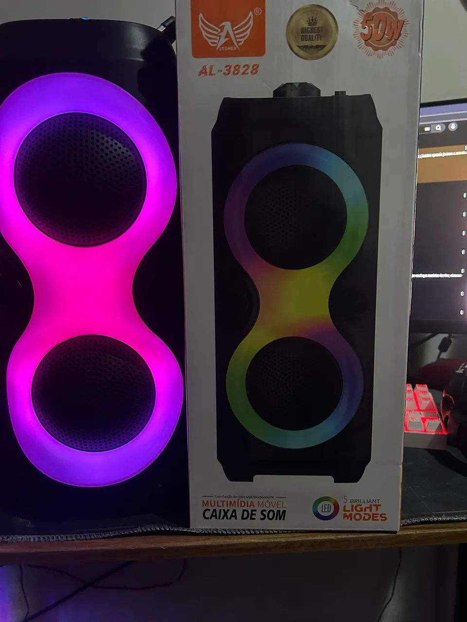 CAIXA DE SOM ALTOMEX AL-3828 50W - BLUETOOTH + ENTRADA PARA MICROFONE