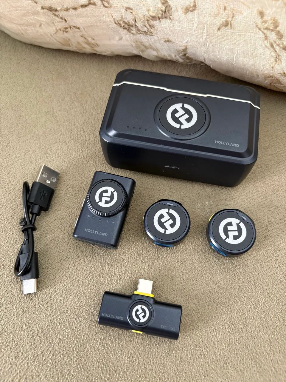 Microfone lapela hollyland m2 combo