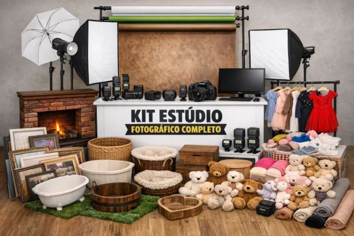 Estúdio Fotografico Completo Profissional-Preço de Ocasião!  (Motivo Mudança) - Foto 2