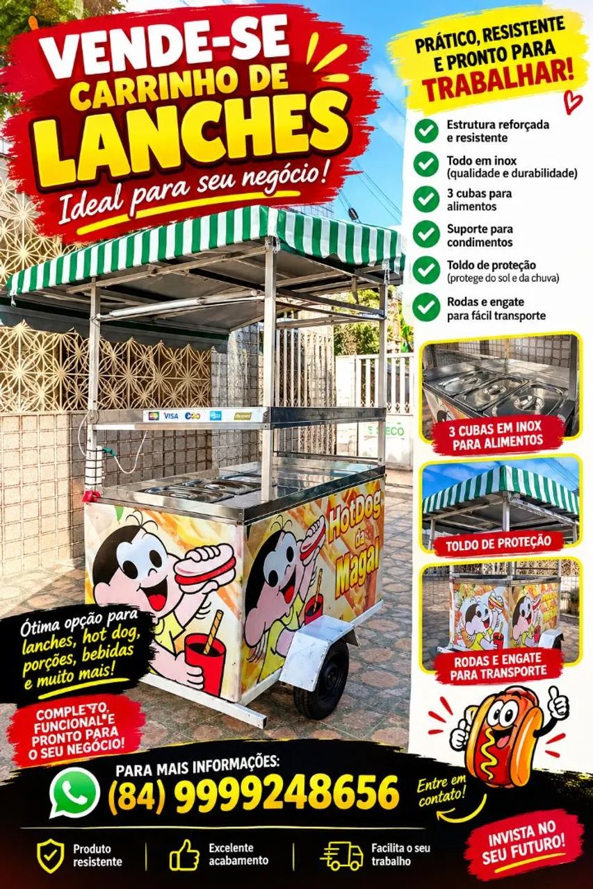 Vende-se carrinho de lanche. 