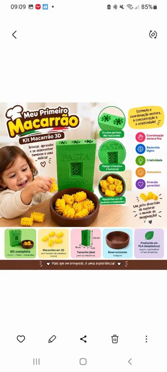 Diversão com kit macarrão 