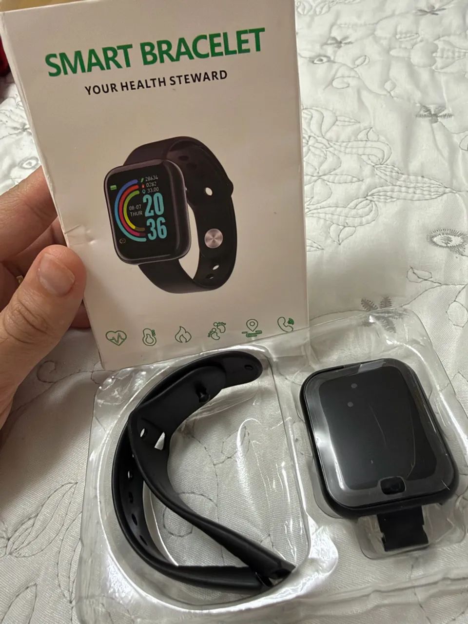 Smartwatch D20 Relógio Inteligente Bluetooth Preto - Foto 5