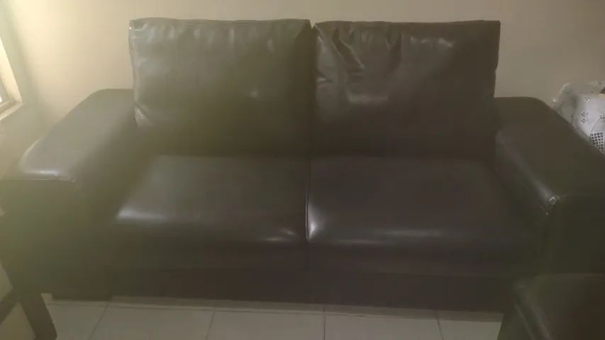 Black Leatherette Sofa65578364593537120