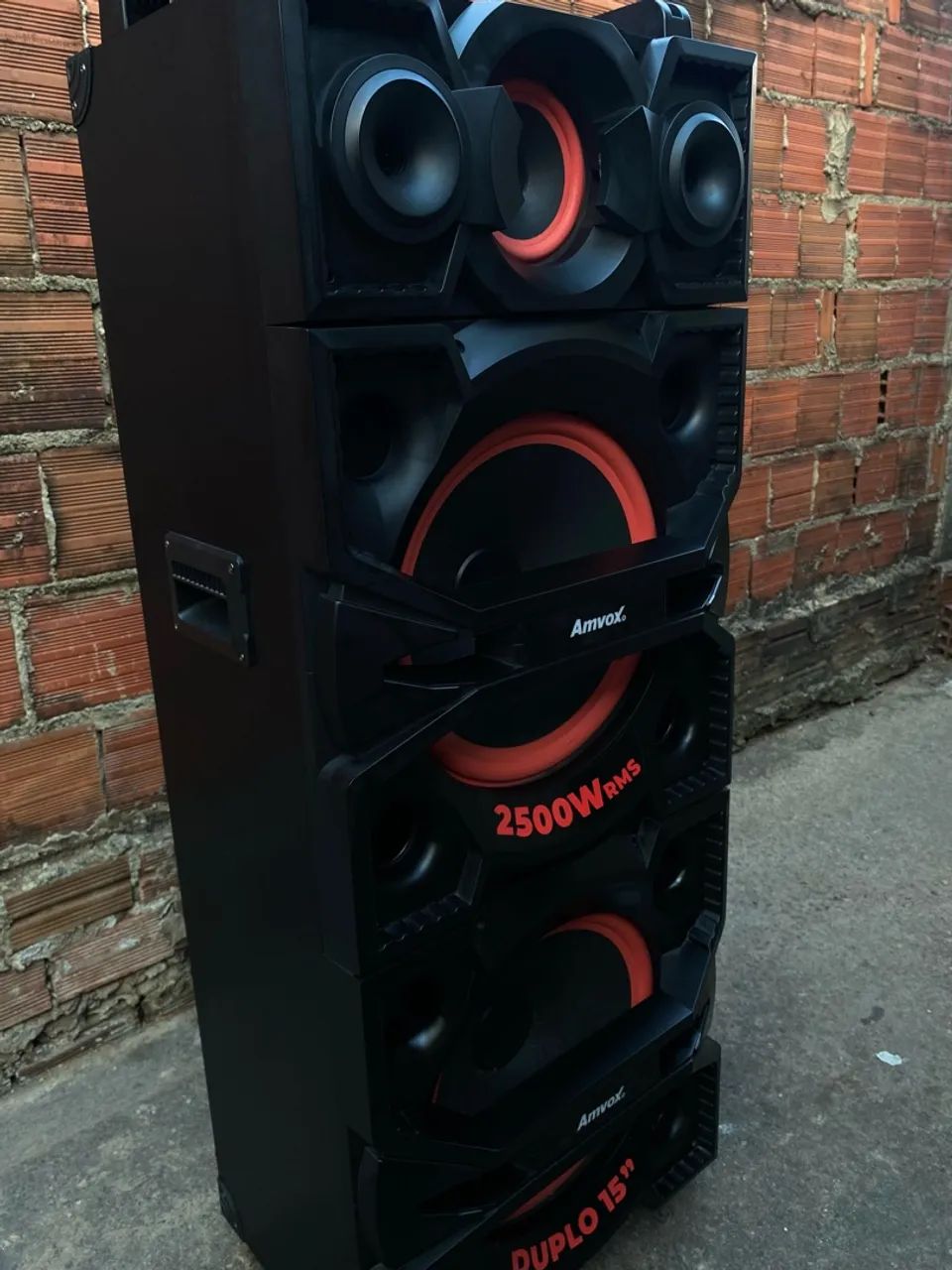 Caixa Amvox Terremoto 2500W RMS Duplo 15 polegadas Bivolt - Foto 5