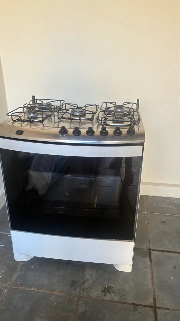 Fogão 5 bocas Electrolux Inox Branco Efficient FE5IW