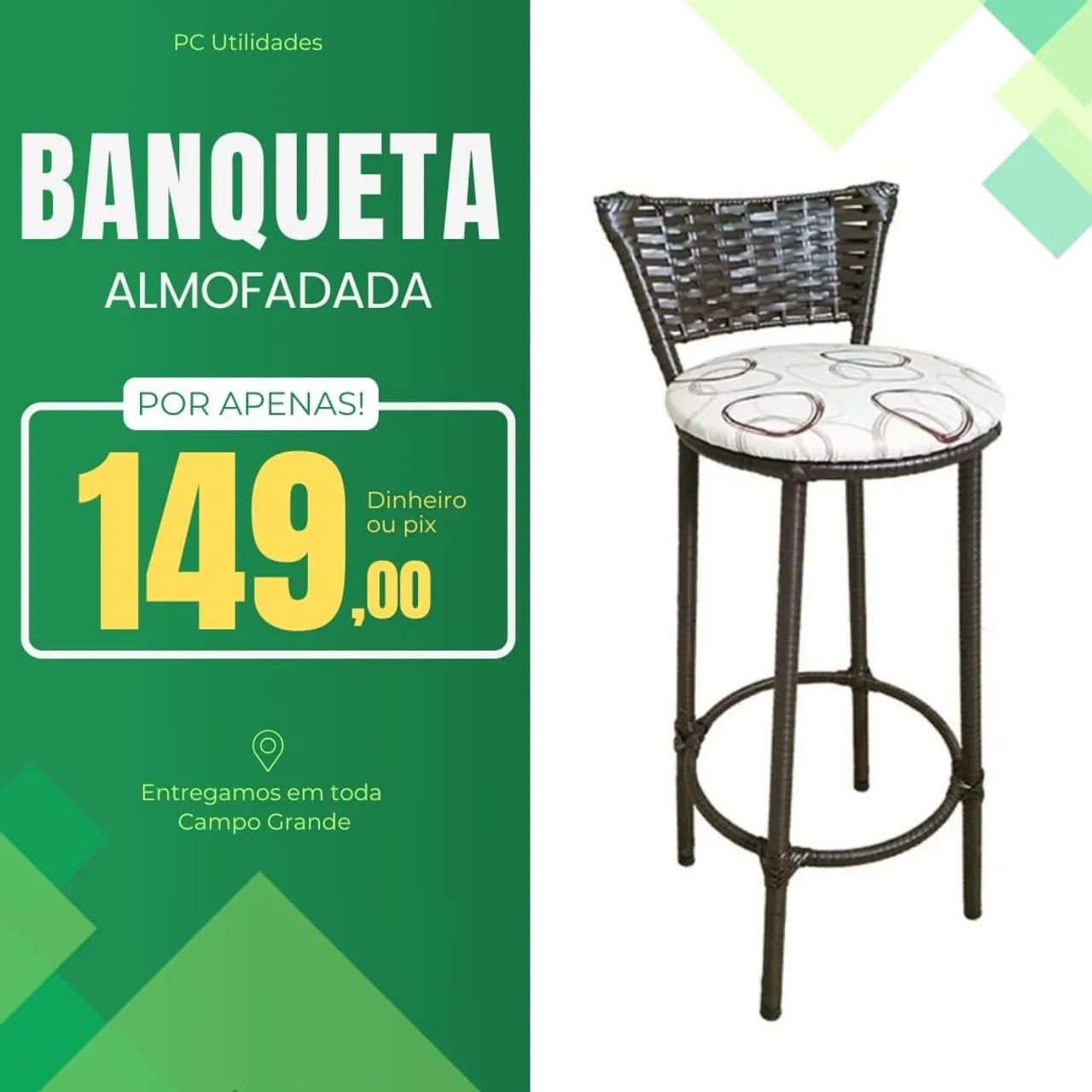 Banqueta alta almofadada