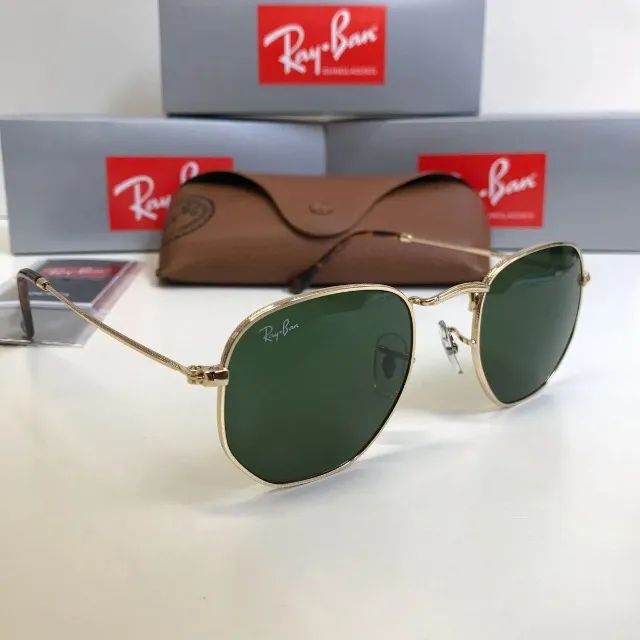 óculos de sol ray-ban hexagonal classic g-15 lentes de cristal - Foto 3