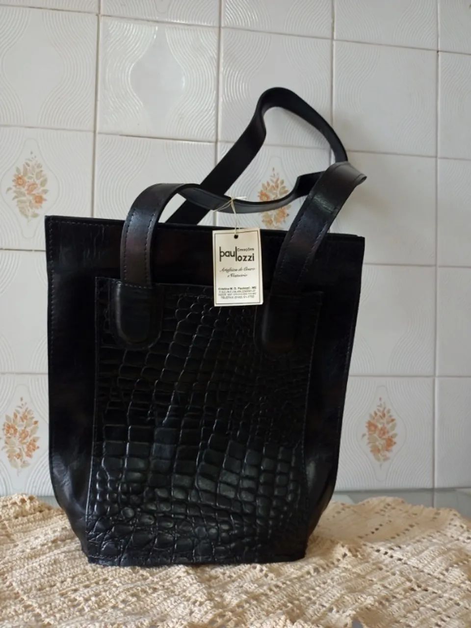 Bolsa de Couro Legitima Decada 1990 - Nova Sem Uso - Foto 2