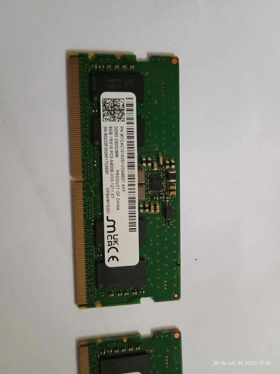 Kit memoria ddr5 notebook 8gb 6400mhz - Foto 3