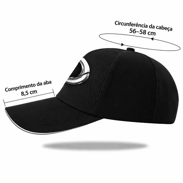 Boné Preto Aba Curva Ajustável com Emblema D - Foto 5