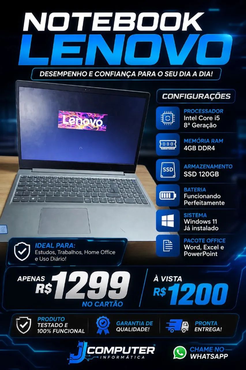 Notebook Lenovo core i5 oitava geração - Foto 3