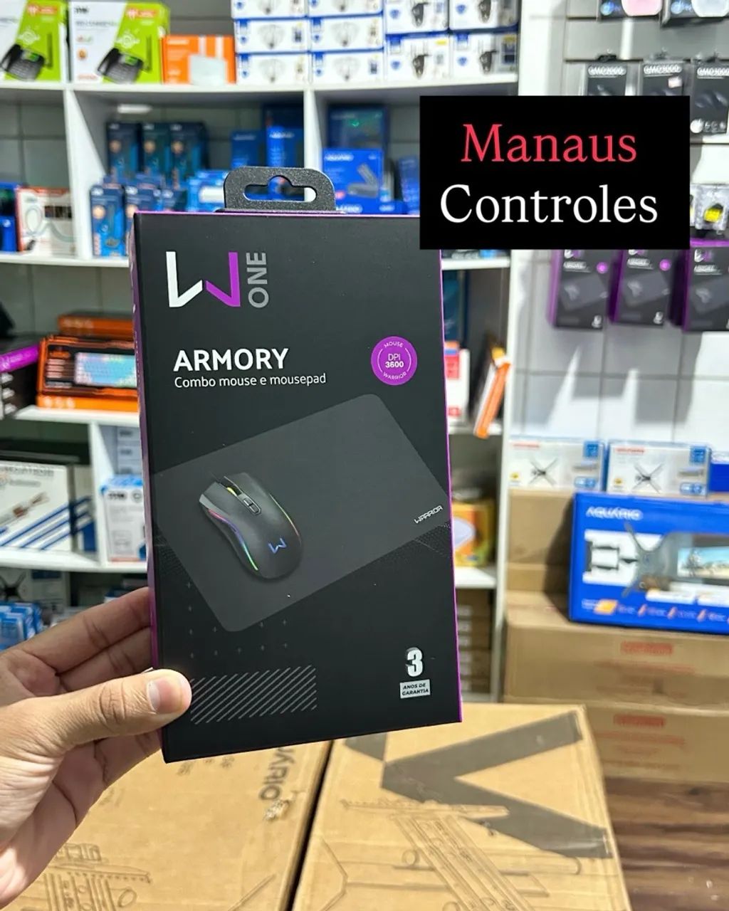 Kit Mouse + Mousepad Warrior ( Promoção )