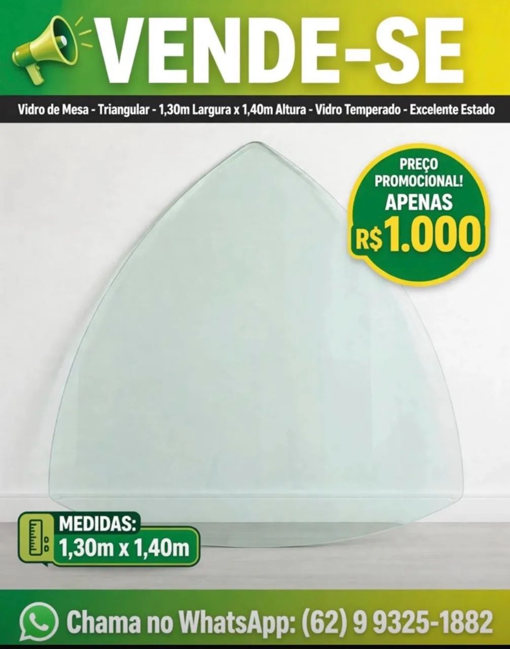 Vidro de mesa