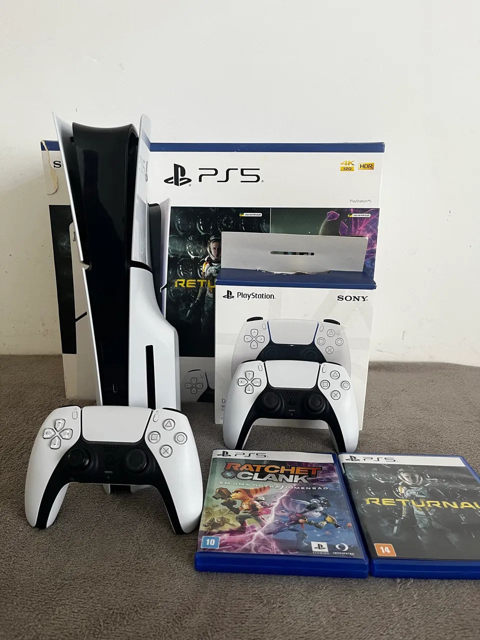 Ps5 Slim Com Leitor + 2 Controles 