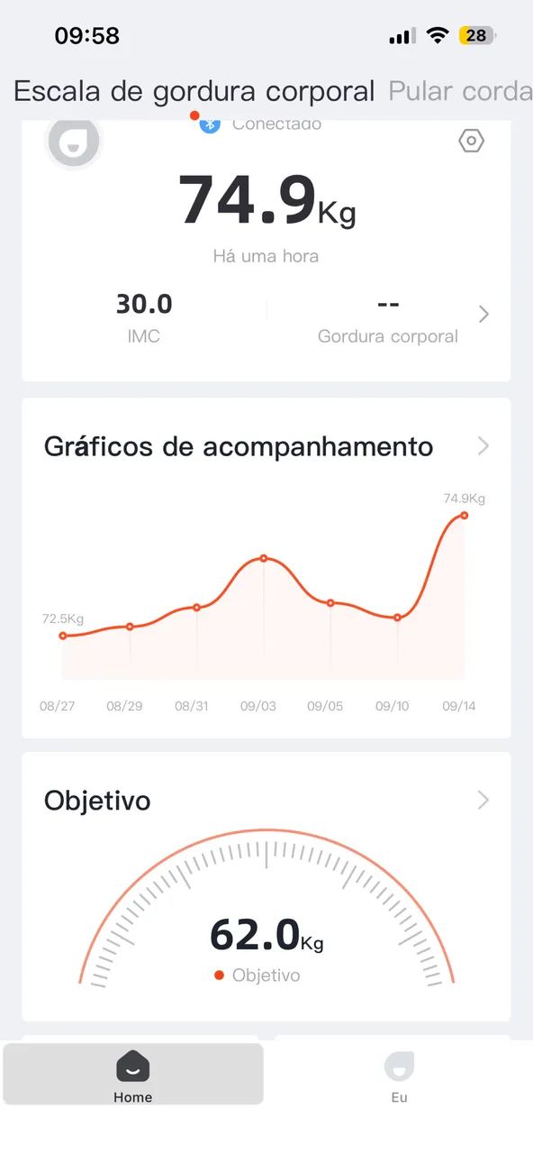Balança de bioimpedancia YUNMAI 4 eletrodos com app  - Foto 4