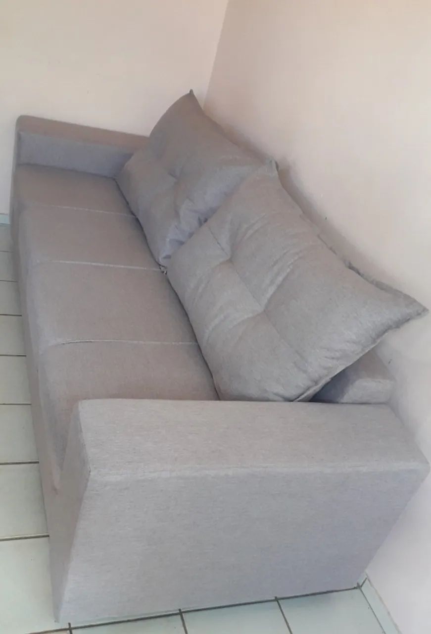 Sofá fixo de 250 cm , em linho castor 