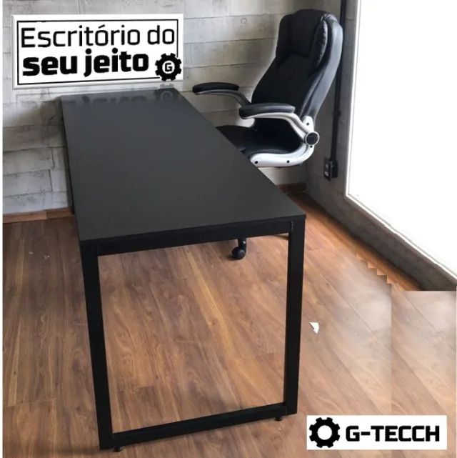 Escrivaninha Reforçada 1,80m NOVA Mesa Multiuso para Computador Notebook Home Office Birô - Foto 4