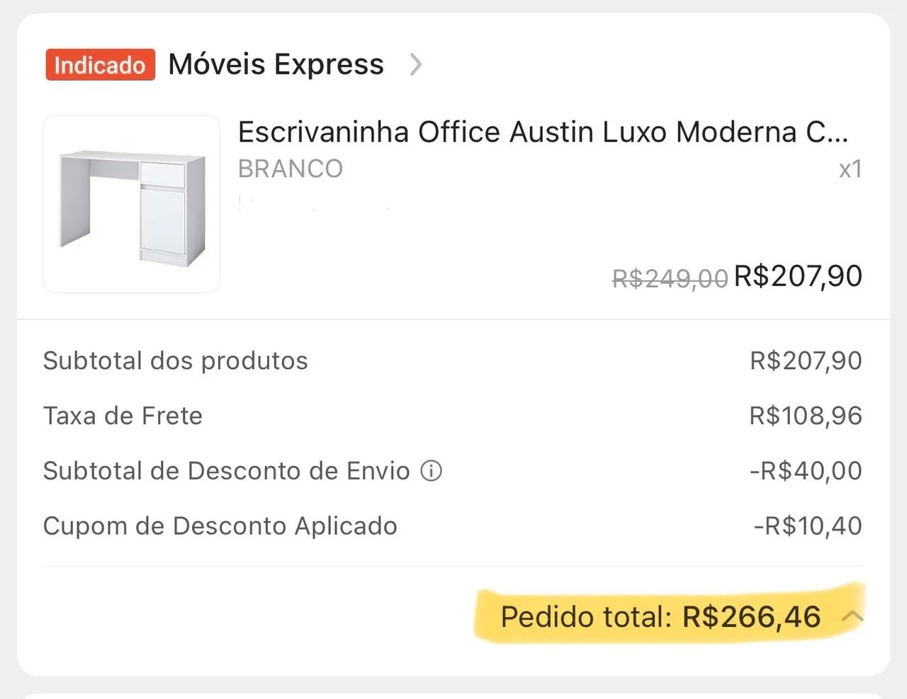 Escrivaninha branca nova  - Foto 3