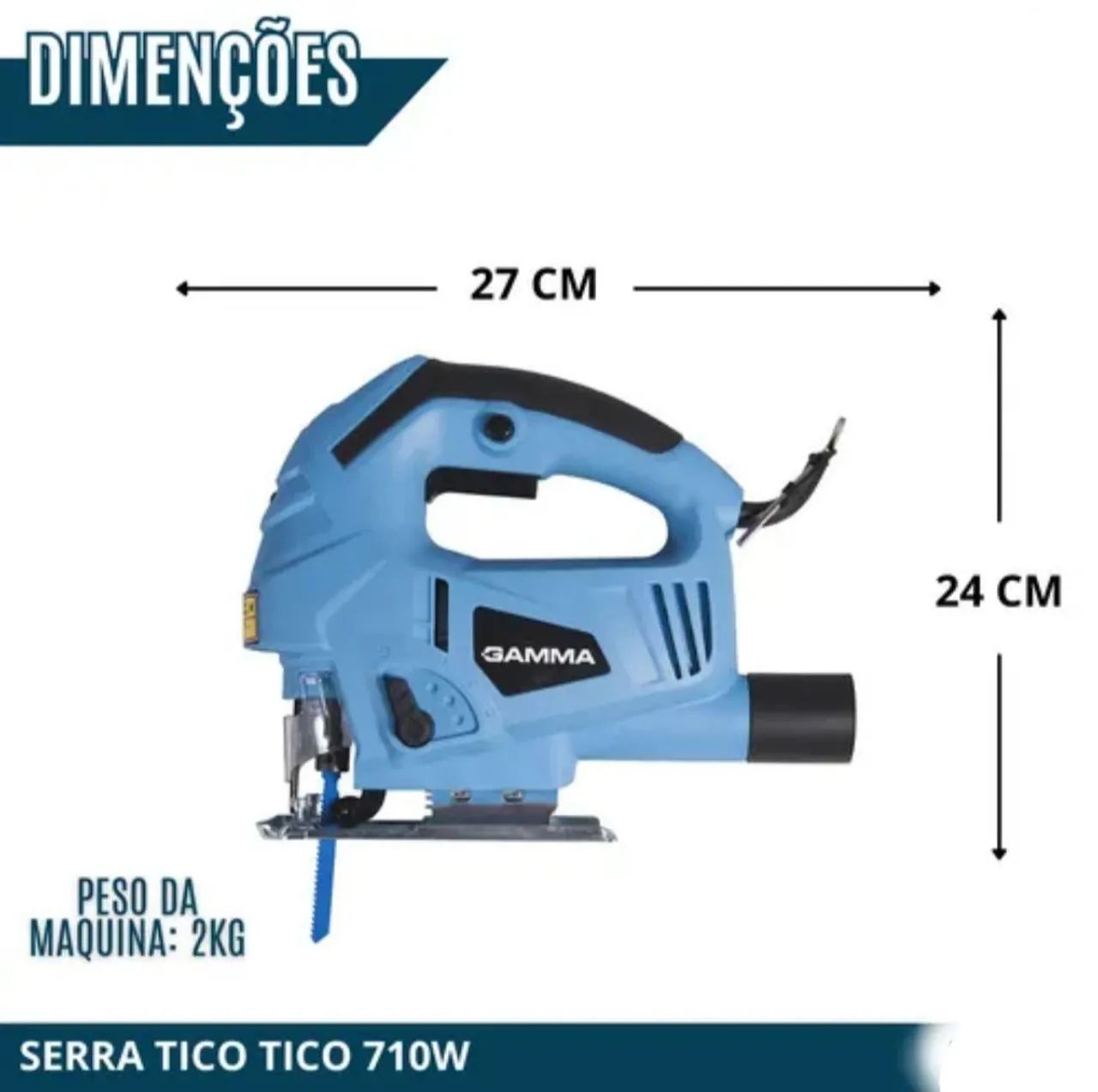 Serra Tico Tico com guia lazer 710W nova a pronta entrega - Foto 4