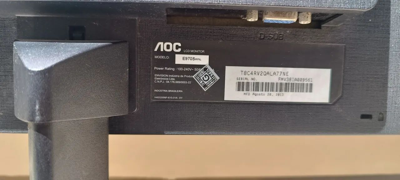 Monitor AOC 18.5" LED HD (Modelo E970SWNL) - Perfeito Estado - Foto 3