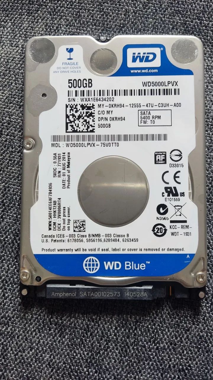 HD 500gb para notebook 