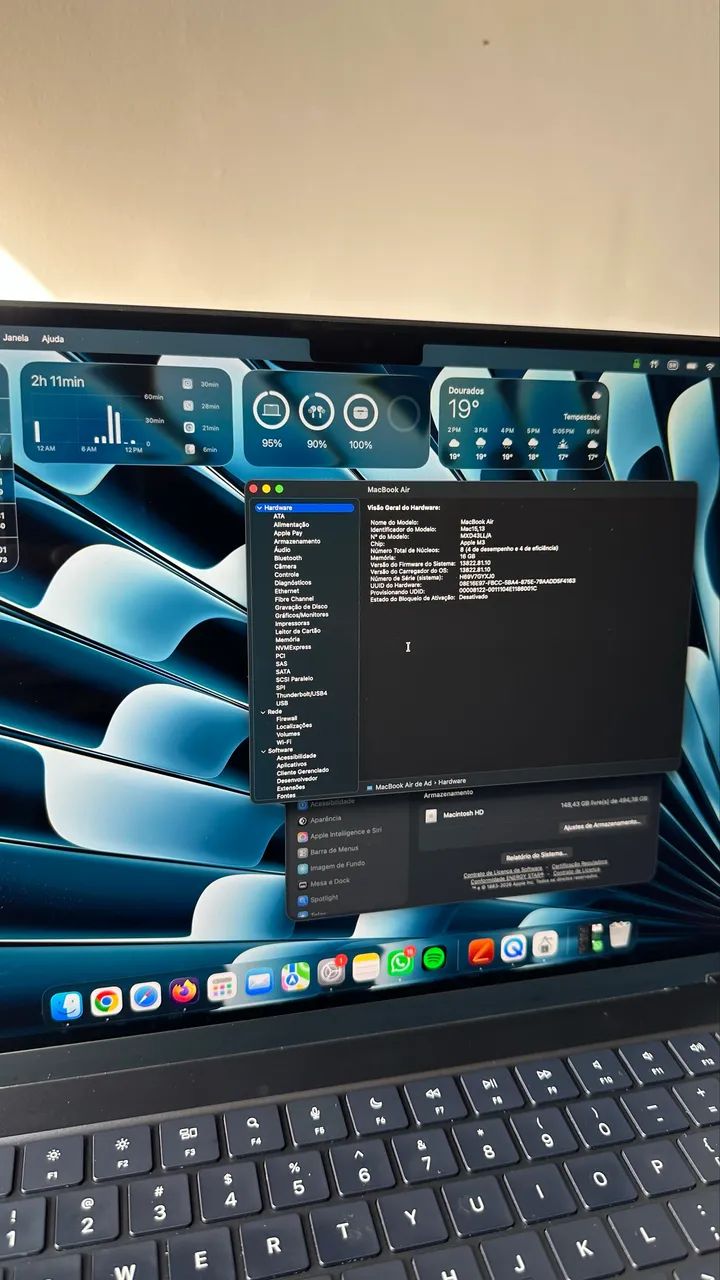 MacBook Air 15インチ M3 (2024) 16GB/512GB MacBook Air (15 polegadas, M3, 2024) - Especificações técnicas