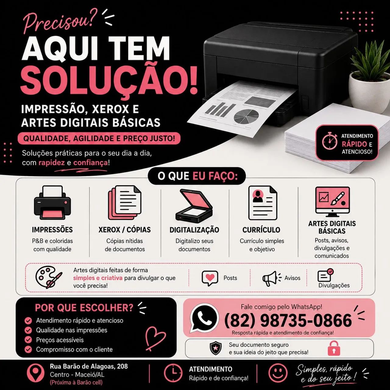 Xerox e Impressão P&B e Colorida - Maceió centro 